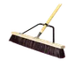 Carlisle 367378TC00 Commercial Push Broom, 24" Hardwood Block, Stiff Plastic Bristles, Maroon Handle 1 image