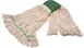 Carlisle 369120G00 Wet Mop Head - Medium Grease Release, Natural Yarn Loop End, 5" Wide Green Band 1 image