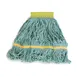 Carlisle 369472B09 Wet Mop Head - Small 4‑Ply Loop End, Green Cotton Blend Yarn, 5" Vinyl Band 1 image
