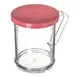 Carlisle 4250S55 Shaker/Dredge, 8 Oz Rose SAN Ground Lid, Red Handle, BPA‑Free, Crack‑Resistant 1 image