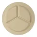 Carlisle 4351625 Dallas Ware® Compartment Plate, 9" Tan Melamine, 3‑Compartment, Rim, BPA‑Free 2 image