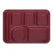 Carlisle 4398085 Left‑Handed 6‑Compartment Tray, 14" x 10", Red Melamine, NSF, Dishwasher Safe 2 image