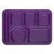 Carlisle 4398087 Left‑Handed 6‑Comp Rectangular Tray, 14" × 10", Purple Melamine, Dishwasher Safe 2 image