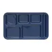 Carlisle 4398250 6‑Compartment Tray, 15" x 9", Dark Blue Melamine, NSF, Dishwasher Safe 2 image