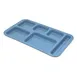 Carlisle 4398392 Compartment Tray, 15" x 9" Rectangular Blue Melamine, 6 Compartments 1 image