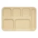Carlisle 4398825 Right-Hand 6-Compartment Tray, 14-1/2" x 10" Tan Melamine, Dishwasher Safe, NSF 2 image