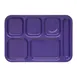 Carlisle 4398887 - Right‑Hand 6‑Compartment Melamine Tray, 14‑1/2" x 10", Purple, Dishwasher Safe 2 image