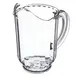 Carlisle 554607 VersaPour Pitcher, 60 oz Clear SAN Plastic, Contoured Lip, BPA‑Free, NSF Certified 1 image