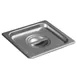 Carlisle 607160C Steam Table Pan Cover, 1/6 Size, Recessed Handle, 24‑Gauge 18/8 Stainless, NSF 1 image