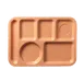 Carlisle 614PC25 Left Hand 6‑Compartment Tray, 13‑7/8" x 9‑7/8", Tan Polycarbonate, Dishwasher Safe 1 image