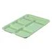 Carlisle 614R09 Right-Hand 6-Compartment Tray, 14-3/8" L x 10" W, Green ABS Plastic, NSF 1 image
