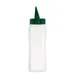 Carlisle 71278 Squeeze Oil/Sauce Bottle, 26 oz Clear Translucent, Green Cap, Dishwasher Safe 1 image
