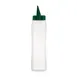 Carlisle 71279 Squeeze Oil/Sauce Bottle, 34 oz, Clear Translucent, Green Cap, Dishwasher Safe 1 image
