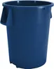 Carlisle 84102014 Bronco™ 20‑Gallon Trash Can, 23"H x 19‑9/20" Dia., Blue, NSF, Stackable - 1/Each 1 image