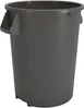 Carlisle 84102023 Bronco™ 20‑Gallon Round Trash Bin, 23" H x 19.95" Dia., Gray, Stackable - 1/Each 1 image