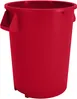 Carlisle 84103205 Bronco™ 32‑Gallon Trash Can, 28"H x 21‑2/5" Round, Red, Handles - 1/Each 1 image