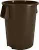 Carlisle 84105501 Bronco™ 55‑Gallon Round Trash Bin, 33"H x 26‑1/2" Dia., Polyethylene, NSF, Ribs 1 image