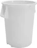 Carlisle 84105502 Bronco™ 55‑Gallon Round Trash Bin, White Polyethylene, NSF Certified, Stackable 1 image