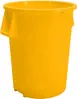 Carlisle 84105504 55‑Gallon Trash Can, 33"H x 26½" Yellow Polyethylene, NSF Certified, Ribs 1 image