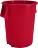 Carlisle 84105505 Bronco Waste Bin, 55‑Gallon Red Polyethylene Can, NSF Certified, Stackable, Handles 1 image