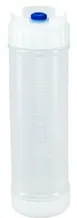 Carlisle 857324L Squeeze Bottle – 24oz Viscosity Sauce Bottle, White, Blue Valve, Single Tip 1 image
