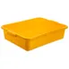 Carlisle N4401004 Curve™ Stackable Tote Box, 20" L x 15" W x 5" H, Yellow HDPE, HACCP Zone, NSF Certified 1 image