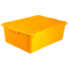 Carlisle N4401104 Comfort Curve™ Tote Box, 20" L x 15" W x 7" H, Yellow High‑Density Polyethylene, 1‑Compartment, Stackable with Reinforced Rim and Ergonomic Handles, NSF Certified for HACCP Zone Use 1 image