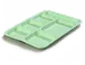 Carlisle P614R09 - Green 6‑Compartment Rectangular Tray, 14‑3/8" L x 10" W, Polypropylene 1 image