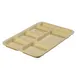 Carlisle P614R25 Right‑Handed 6‑Compartment Rectangular Tray, 14‑3/8" x 10" Tan Polypropylene 2 image