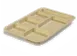 Carlisle P614R25 Right‑Handed 6‑Compartment Rectangular Tray, 14‑3/8" x 10" Tan Polypropylene 1 image