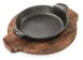 Concasse MCACCBM04 Round Wooden Serving Board with Ears, Handled, Natural Finish, 12" Diameter 1 image
