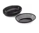 Concasse MCCANN - Oval Plastic Serving Basket, 10" W x 6-3/4" D x 2" H, Black Finish, Restaurant Use 1 image
