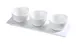 Yanco PS-722 Tasting Spoon Set - 3 3" 4oz Porcelain Cups, 10-1/2"x3-1/2" Tray, White - Set 1 image