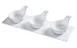 Yanco PS-723 - White Porcelain Tasting Spoon Set, 3 × 3-1/4" 4oz Spoons, 13-1/2" × 4-1/2" Tray - Set 1 image