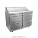 Asber APTM 48 18 D4 P 48" Mega Top Sandwich and Salad Prep Table, 4-Drawer, 18 Pans, Stainless Steel 1 image