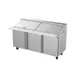 Asber APTM 72 30 P 72" 3-Door Mega Top Sandwich and Salad Prep Table, 30 Pans, Stainless Steel 2 image