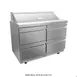 Asber APTS 60 16 D4 P 60" 4-Drawer Sandwich and Salad Prep Table, 16 Pans, Stainless Steel 1 image