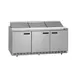 Delfield 4472NP-18 72" 3-Section Sandwich/Salad Prep Table, 3 Doors, 18 Pans, Stainless Steel 1 image