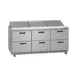 Delfield D4472NP-18 72" 3-Section Sandwich/Salad Prep Table, 6-Drawers, 18 Pans, Stainless Steel 1 image