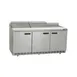 Delfield ST4472NP-12 72" 3-Door Sandwich and Salad Prep Table, 12 Pans, Stainless Steel 1 image