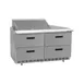 Delfield STD4460NP-12M 60" 2-Section Mega Top Sandwich and Salad Prep Table, 12 Pans, 4 Drawers 1 image