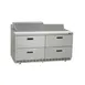 Delfield STD4460NP-8 60" 2-Section Sandwich and Salad Prep Table, 4 Drawers, 8 Pans 1 image