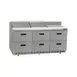 Delfield STD4472NP-12 72" 6-Drawer Sandwich and Salad Prep Table, 12 Pans, Stainless Steel 1 image
