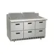 Delfield STD4472NP-24M 72" 6-Drawer Mega Top Sandwich and Salad Prep Table, 24 Pans, Stainless Steel 1 image