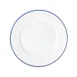 Mikasa 5256482 China Plate, 8" Dia., Round, Wide Rim, White with Blue Band, Vitrified Porcelain 1 image