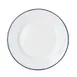 Mikasa 5256484 China Plate, 9" Dia., Round, Wide Rim, Vitrified Porcelain, White with Blue Band 1 image