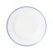 Mikasa 5256486 China Plate, 11" Dia., Round, Wide Rim, Vitrified Porcelain, White with Blue Band 1 image
