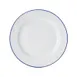 Mikasa 5256489 China Plate, 12" Dia., Round, Wide Rim, Vitrified Porcelain, White with Blue Band 1 image
