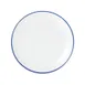 Mikasa 5256491 China Plate, 8" Dia., Round, Coupe Rim, Vitrified Porcelain, White with Blue Band 1 image