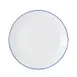 Mikasa 5256494 China Plate, 12" Dia., Round, Coupe Rim, Vitrified Porcelain, White with Blue Band 1 image